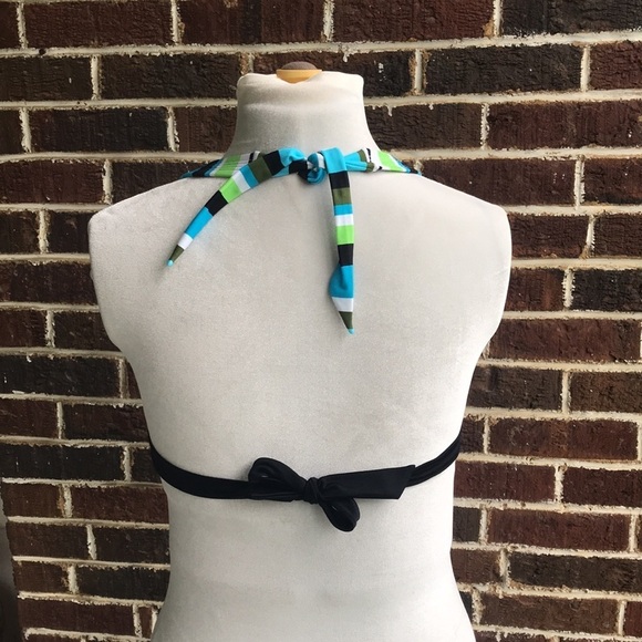 A.N.A. Aqua stripe Bikini top, Sz 12 NWT - Picture 5 of 6